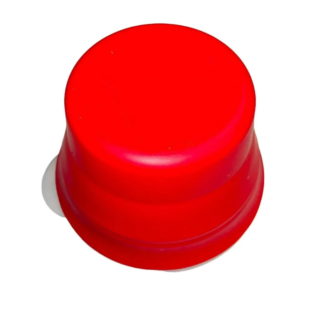Pampered Chef Microwave Popcorn Maker Bowl Red Silicone Collapsible Lid 1457
